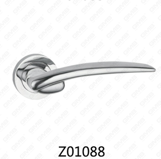 Zamak Zinc Alloy Aluminum Rosette Door Handle with Round Rosette (Z01088)
