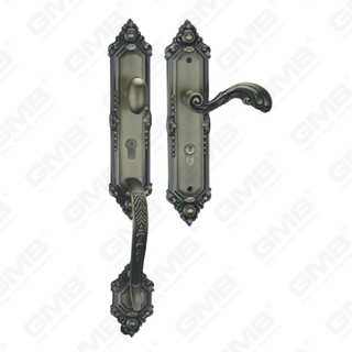 High Security Zinc Alloy Outside Villa Door Handle Dim Antique Brass Customized keyway (E8316-DAB)