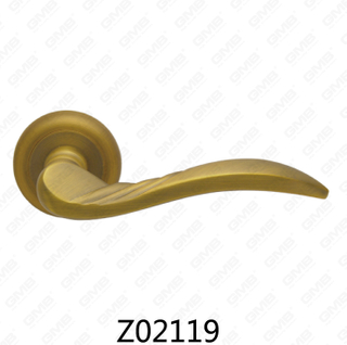 Zamak Zinc Alloy Aluminum Rosette Door Handle with Round Rosette (Z02119)