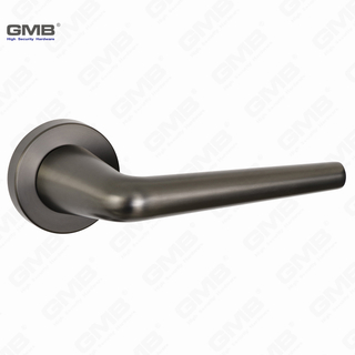 Modern Simple Solid Zinc Alloy Split Door Lock Handle on Round Rosette（Z062405）