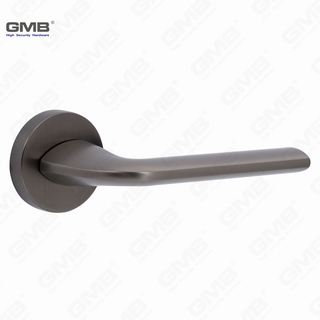 Modern Simple Solid Zinc Alloy Split Door Lock Handle on Round Rosette（Z062401）