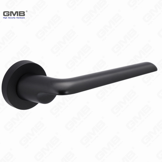 Modern Simple Solid Zinc Alloy Split Door Lock Handle on Round Rosette（Z062418）
