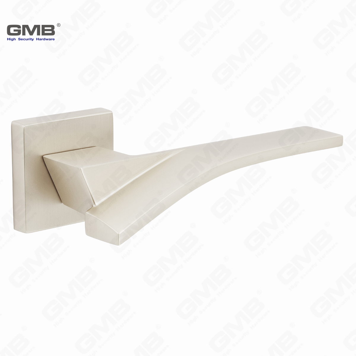 Modern Simple Solid Zinc Alloy Split Door Lock Handle on Square Rosette（Z072502）