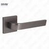 Modern Simple Solid Zinc Alloy Split Door Lock Handle on Square Rosette（Z072503）