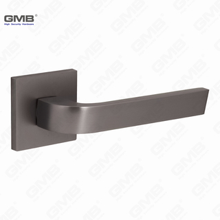 Modern Simple Solid Zinc Alloy Split Door Lock Handle on Square Rosette（Z072503）