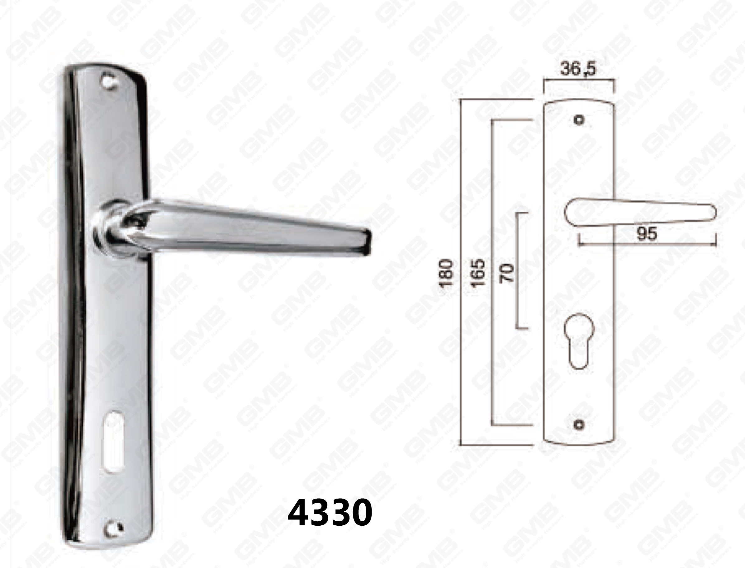 4330andle on Plate for Mortise Lockset 