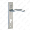 Door Handle Pull Wooden Door Hardware Handle Lock Door Handle on Plate for Mortise Lockset by Zinc Alloy or Steel Door Plate Handle (L839-Z37-KC)