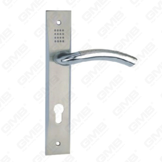 Door Handle Pull Wooden Door Hardware Handle Lock Door Handle on Plate for Mortise Lockset by Zinc Alloy or Steel Door Plate Handle (L839-Z37-KC)