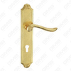 Door Handle Pull Wooden Door Hardware Handle Lock Door Handle on Plate for Mortise Lockset by Zinc Alloy or Steel Door Plate Handle (ZL903-Z78-GPB)