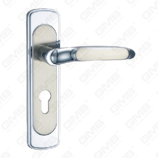 Door Handle Pull Wooden Door Hardware Handle Lock Door Handle on Plate for Mortise Lockset by Zinc Alloy or Steel Door Plate Handle (TM400959-KC)