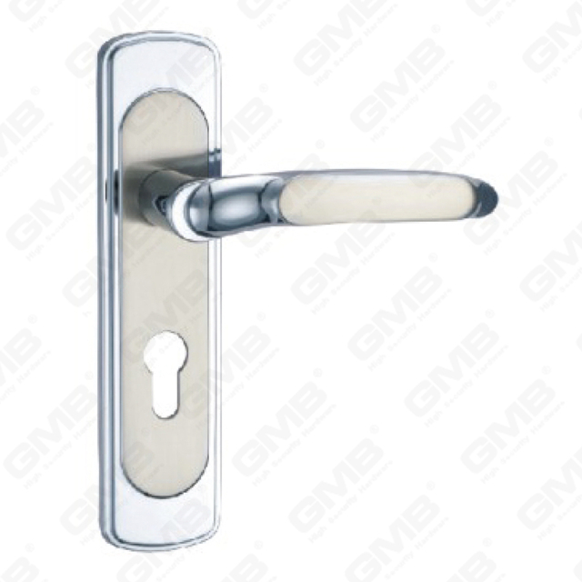 Door Handle Pull Wooden Door Hardware Handle Lock Door Handle on Plate for Mortise Lockset by Zinc Alloy or Steel Door Plate Handle (TM400959-KC)