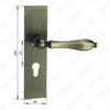 Door Handle Pull Wooden Door Hardware Handle Lock Door Handle on Plate for Mortise Lockset by Zinc Alloy or Steel Door Plate Handle (ZM581-E02-DAB)