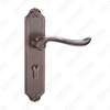 Door Handle Pull Wooden Door Hardware Handle Lock Door Handle on Plate for Mortise Lockset by Zinc Alloy or Steel Door Plate Handle (ZM40378-DAC)