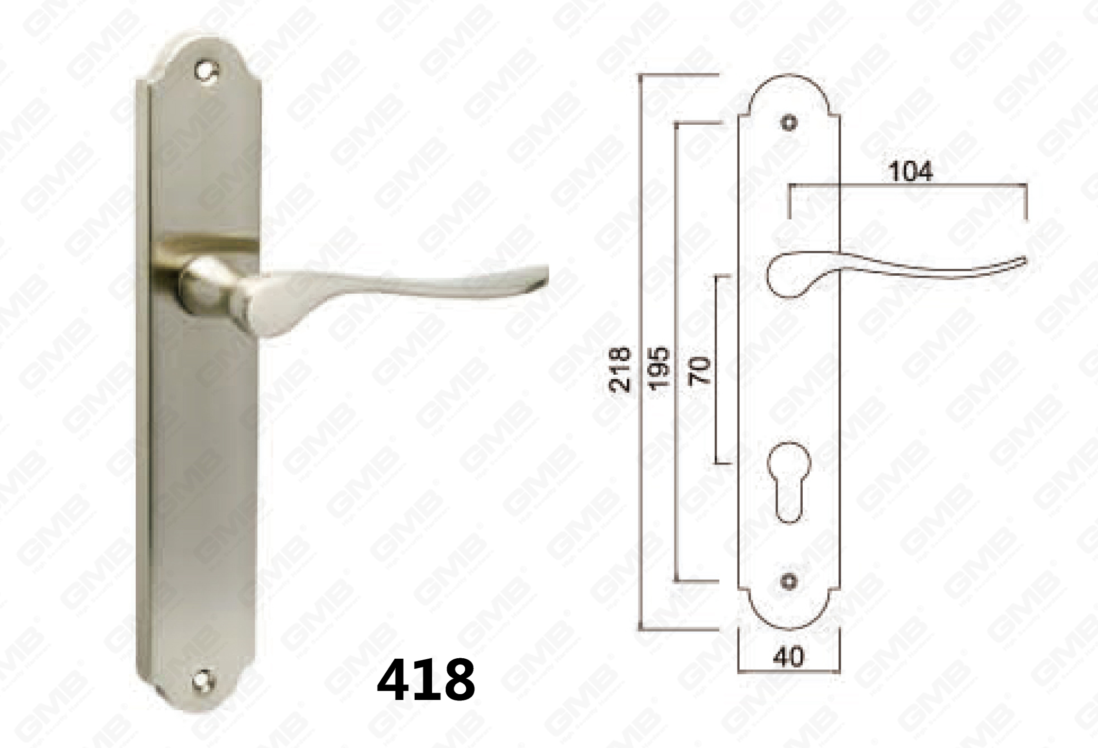 Lock Door Handle on Plate 