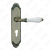 Door Handle Pull Wooden Door Hardware Handle Lock Door Handle on Plate for Mortise Lockset by Zinc Alloy or Steel Door Plate Handle (ZM465110-DAB)