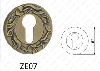 Zamak Zinc Alloy Aluminum Door Handle Round Rosette (ZE07)