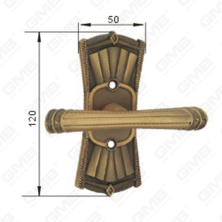 Door Handle Pull Wooden Door Hardware Handle Lock Door Handle on Plate for Mortise Lockset by Zinc Alloy or Steel Door Plate Handle (CF128-C96-DYB)