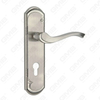 Door Handle Pull Wooden Door Hardware Handle Lock Door Handle on Plate for Mortise Lockset by Zinc Alloy or Steel Door Plate Handle (CA432-C13-K)
