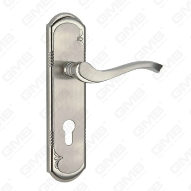 Door Handle Pull Wooden Door Hardware Handle Lock Door Handle on Plate for Mortise Lockset by Zinc Alloy or Steel Door Plate Handle (CA432-C13-K)