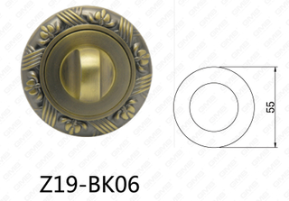 Zamak Zinc Alloy Aluminum Door Handle Round Escutcheon (Z19-BK06)