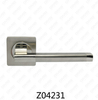 Zamak Zinc Alloy Aluminum Rosette Door Handle with Round Rosette (Z04231)