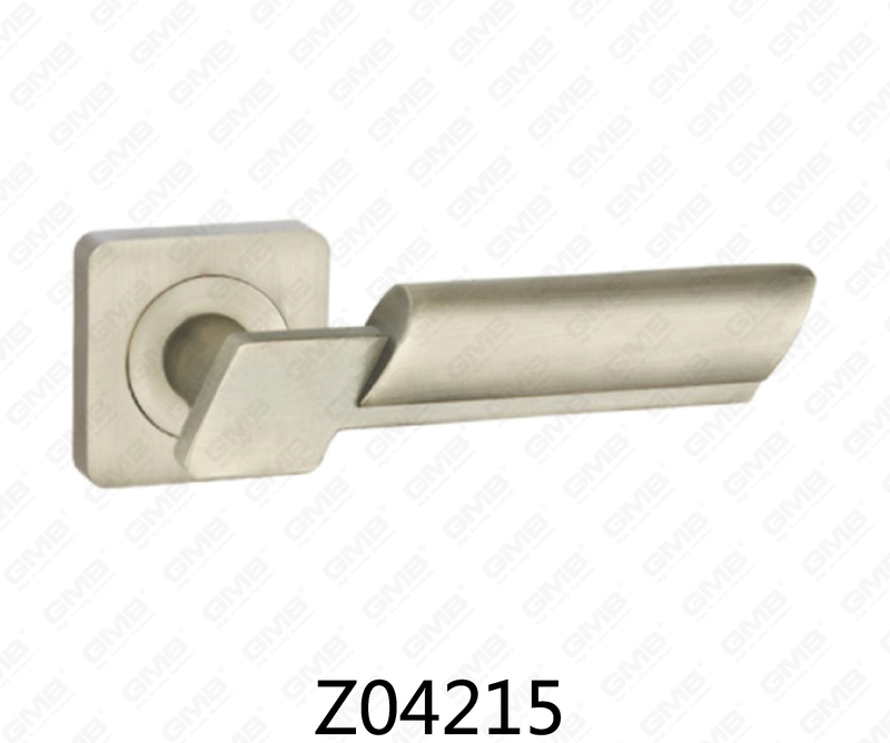 Zamak Zinc Alloy Aluminum Rosette Door Handle with Round Rosette (Z04215)