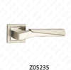 Zamak Zinc Alloy Aluminum Rosette Door Handle with Round Rosette (Z05235)