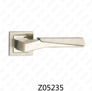 Zamak Zinc Alloy Aluminum Rosette Door Handle with Round Rosette (Z05235)
