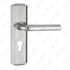 Door Handle Pull Wooden Door Hardware Handle Lock Door Handle on Plate for Mortise Lockset by Zinc Alloy or Steel Door Plate Handle (ZM64110-K)