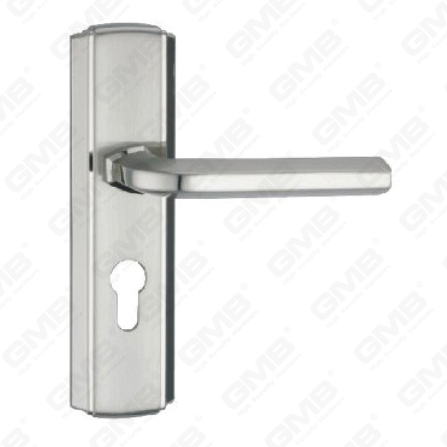 Door Handle Pull Wooden Door Hardware Handle Lock Door Handle on Plate for Mortise Lockset by Zinc Alloy or Steel Door Plate Handle (ZM64110-K)