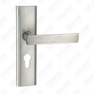 Door Handle Pull Wooden Door Hardware Handle Lock Door Handle on Plate for Mortise Lockset by Zinc Alloy or Steel Door Plate Handle (ZM60530-K)
