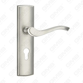Door Handle Pull Wooden Door Hardware Handle Lock Door Handle on Plate for Mortise Lockset by Zinc Alloy or Steel Door Plate Handle (CM586-C13-K)