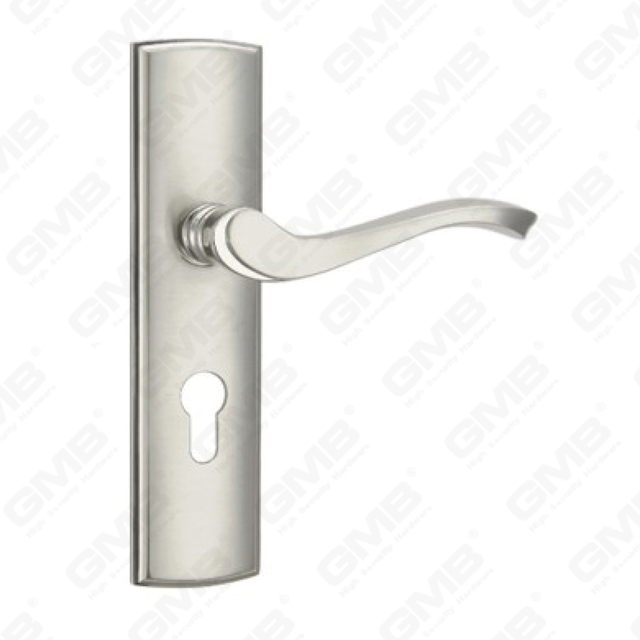 Door Handle Pull Wooden Door Hardware Handle Lock Door Handle on Plate for Mortise Lockset by Zinc Alloy or Steel Door Plate Handle (CM586-C13-K)