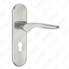 Door Handle Pull Wooden Door Hardware Handle Lock Door Handle on Plate for Mortise Lockset by Zinc Alloy or Steel Door Plate Handle (CM582-C18-K)