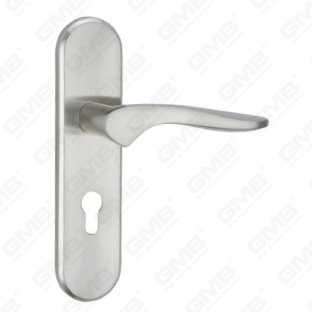 Door Handle Pull Wooden Door Hardware Handle Lock Door Handle on Plate for Mortise Lockset by Zinc Alloy or Steel Door Plate Handle (CM582-C18-K)