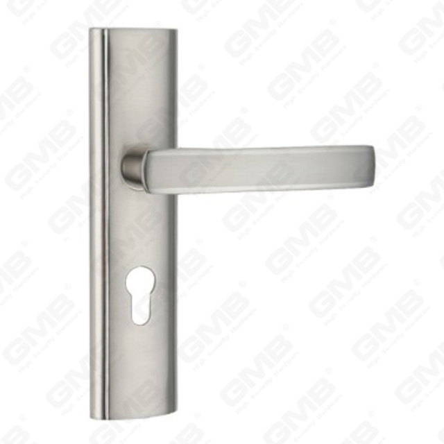 Door Handle Pull Wooden Door Hardware Handle Lock Door Handle on Plate for Mortise Lockset by Zinc Alloy or Steel Door Plate Handle (CM587-C30-K)