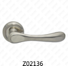 Zamak Zinc Alloy Aluminum Rosette Door Handle with Round Rosette (Z02136)