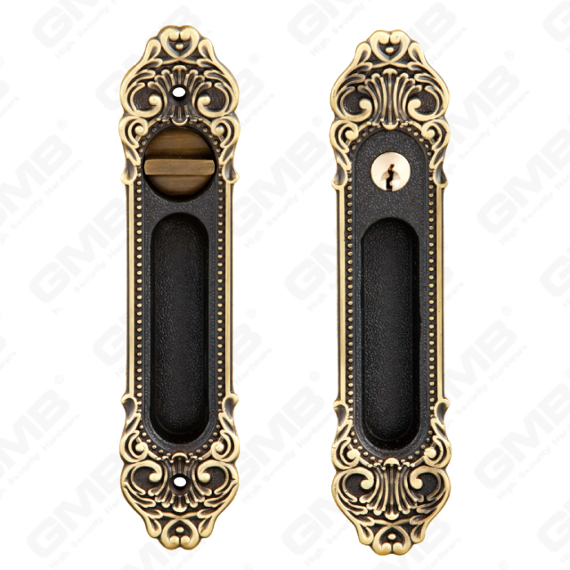 Brass Handles Wooden Door Hardware Handle Lock Door Handle on Plate for Mortise Lockset (B-Y6602-CF)