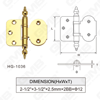 High Quality Door Hardware Brass Door Hinge [HG-1036]