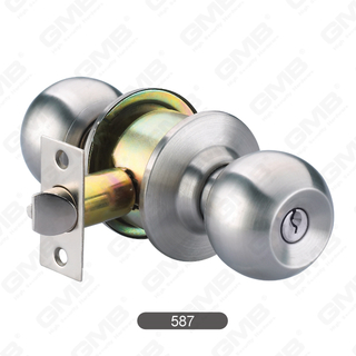 Security Keyed Ball Lock Stainless Steel Cylindrical Knob Door Lock [587]
