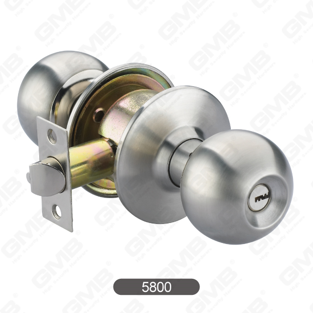 Security Keyed Ball Lock Stainless Steel Cylindrical Knob Door Lock [5800]