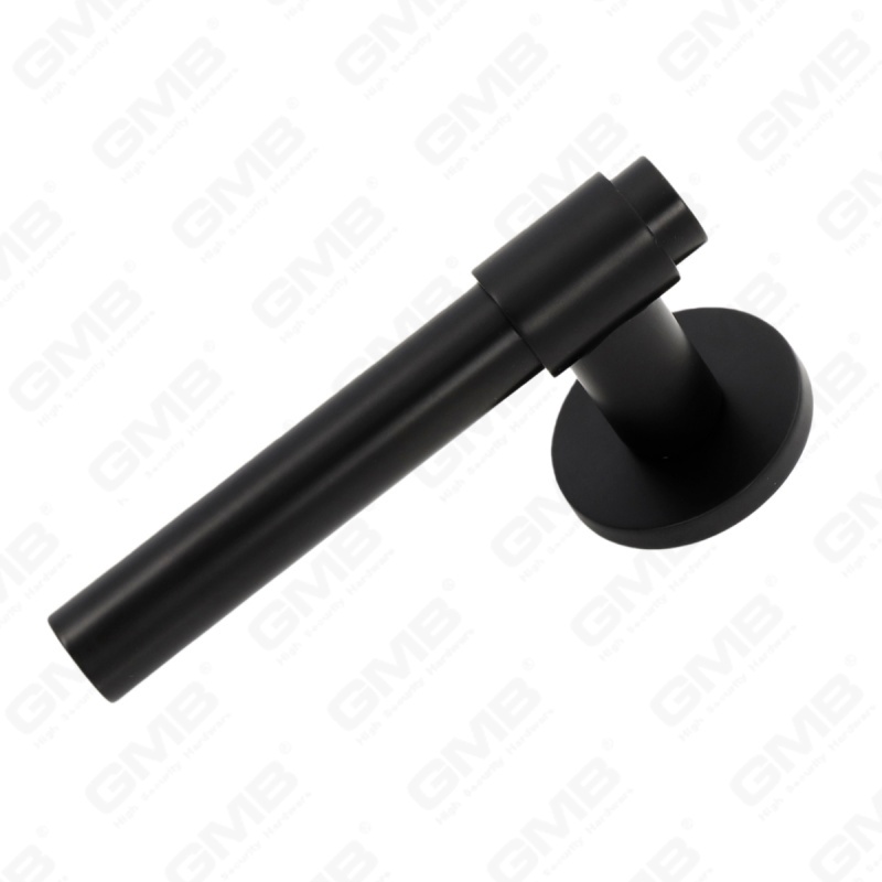 Modern Simple Solid Zinc Alloy Split Door Lock Handle on Round Rosette（Z062410）