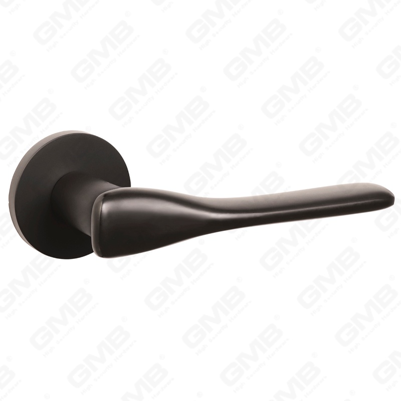 Modern Simple Solid Zinc Alloy Split Door Lock Handle on Round Rosette（Z062419）