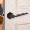 Modern Simple Solid Zinc Alloy Split Door Lock Handle on Round Rosette（Z062418）