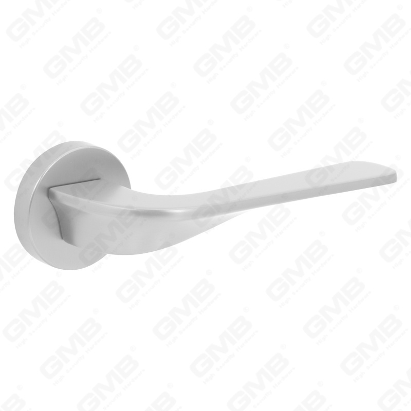 Modern Simple Solid Zinc Alloy Split Door Lock Handle on Round Rosette（Z062402）