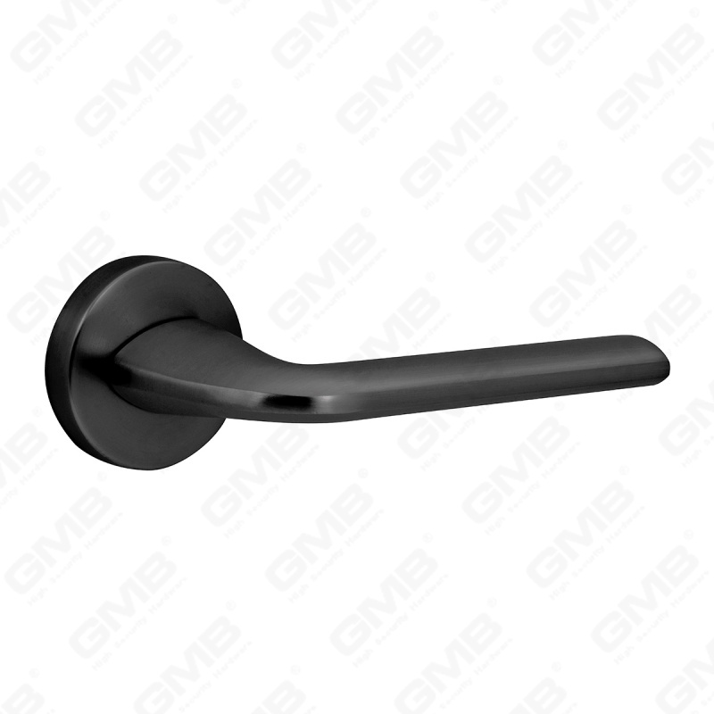 Modern Simple Solid Zinc Alloy Split Door Lock Handle on Round Rosette（Z062401）