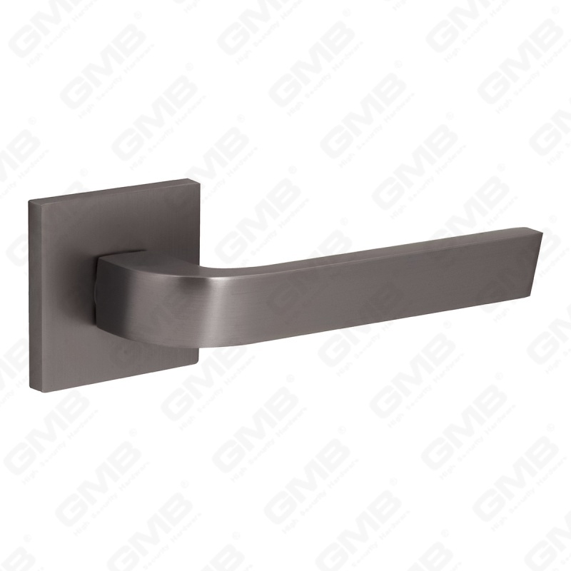 Modern Simple Solid Zinc Alloy Split Door Lock Handle on Square Rosette（Z072503）