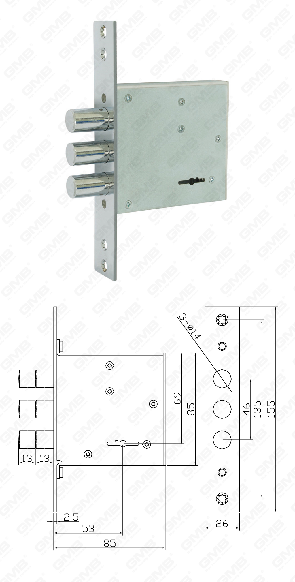 01 High Security Mortise Lock_362-48