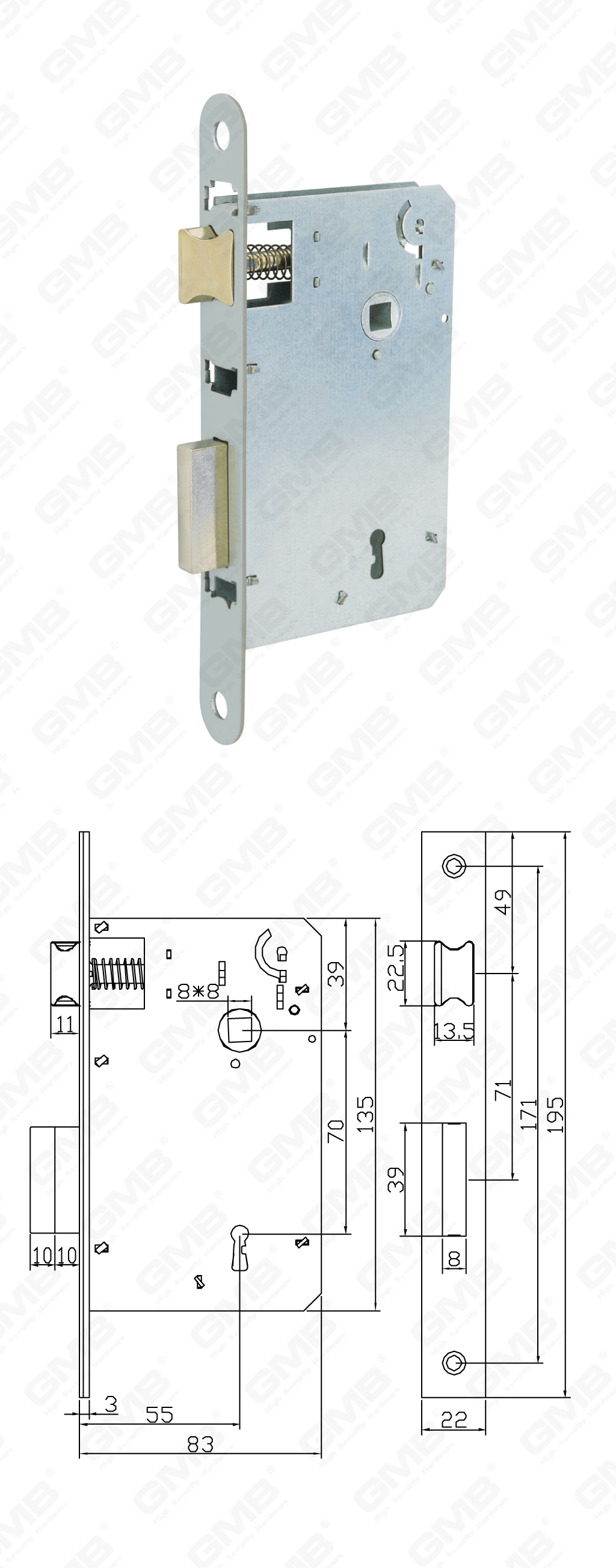 02 Mortise Lock第三部分_JH1001K-90