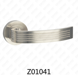 Zamak Zinc Alloy Aluminum Rosette Door Handle with Round Rosette (Z01041)
